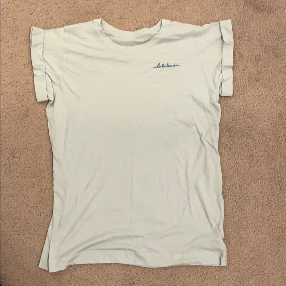 lululemon embroidered shirt size 6 in blue/green